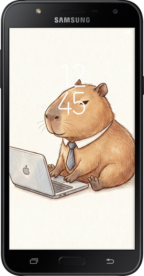 Силиконовый чехол Funny Capybara CEO Working для Samsung Galaxy J7 Neo J701F - 6777u-1402 изображение 