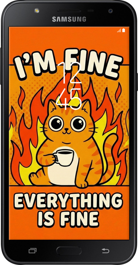 Силиконовый чехол Funny Cat для Samsung Galaxy J7 Neo J701F - 6786u-1402 изображение 