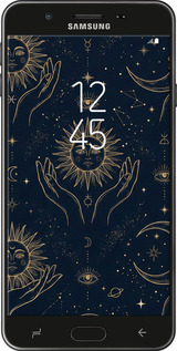 Силиконовый чехол Celestial Harmony: Sun & Moon Gold Mystic Pattern для Samsung Galaxy J7 Prime - 6778u-610 изображение 