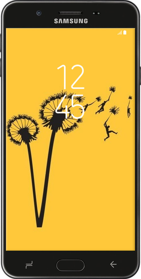 Силиконовый чехол Минимализм одуванчики для Samsung Galaxy J7 Prime - 6449u-610 изображение 