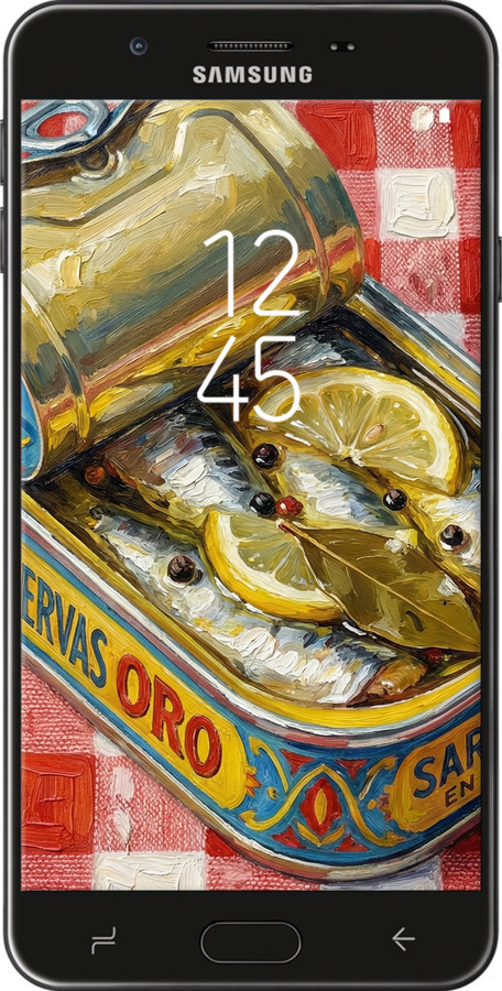 Силиконовый чехол Vintage Sardine Tin Phone для Samsung Galaxy J7 Prime - 6772u-610 изображение 