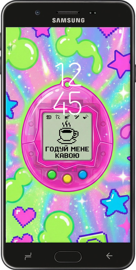 Силиконовый чехол Y2K Aesthetic Retro Pet: Годуй мене кавою для Samsung Galaxy J7 Prime - 6784u-610 изображение 