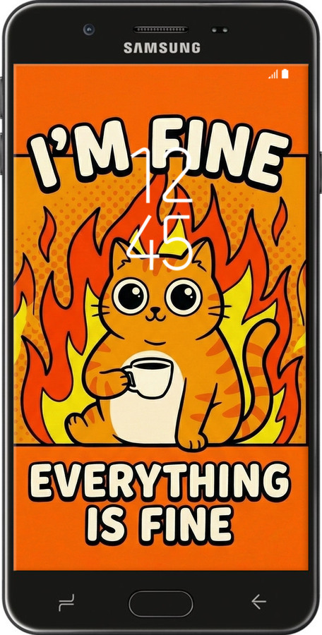 Силіконовий чехол Funny Cat для Samsung Galaxy J7 Prime - 6786u-610 изображение 