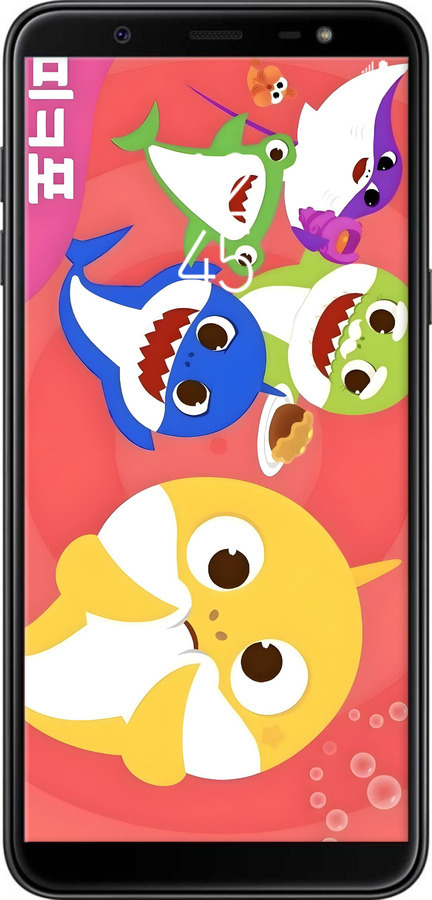 TPU чехол Бейби Шаркс для Samsung Galaxy J8 2018 - 6305b-1511 изображение 