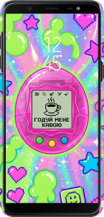 3D пластиковый матовый чехол Y2K Aesthetic Retro Pet: Годуй мене кавою для Samsung Galaxy J8 2018 - 6784m-1511 изображение 