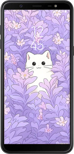 Силиконовый чехол Котик в цветах для Samsung Galaxy J8 2018 - 6390u-1511 изображение 