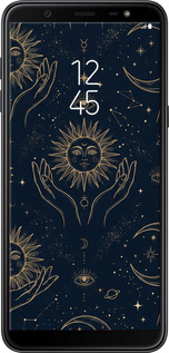 Силиконовый чехол Celestial Harmony: Sun & Moon Gold Mystic Pattern для Samsung Galaxy J8 2018 - 6778u-1511 изображение 