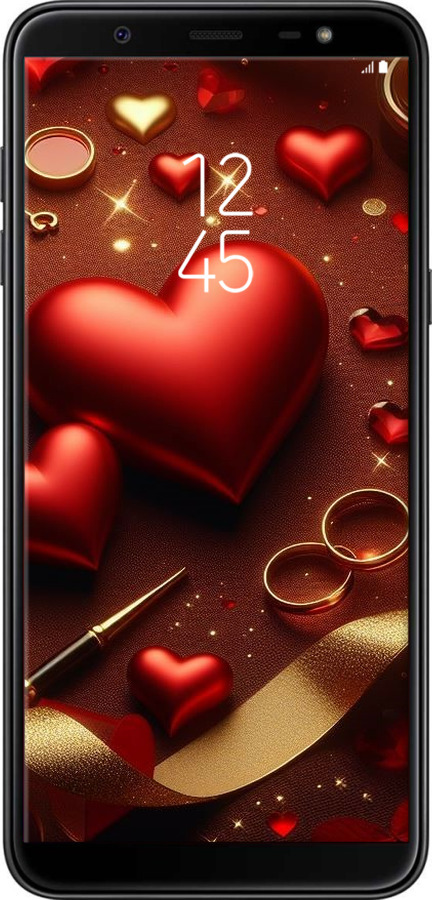 Силиконовый чехол Сердечки v3 для Samsung Galaxy J8 2018 - 5833u-1511 изображение 