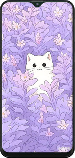 TPU чехол Котик в цветах для Samsung Galaxy M10 - 6390b-1661 изображение 