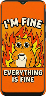 3D пластиковий матовий чехол Funny Cat для Samsung Galaxy M10 - 6786m-1661 изображение 