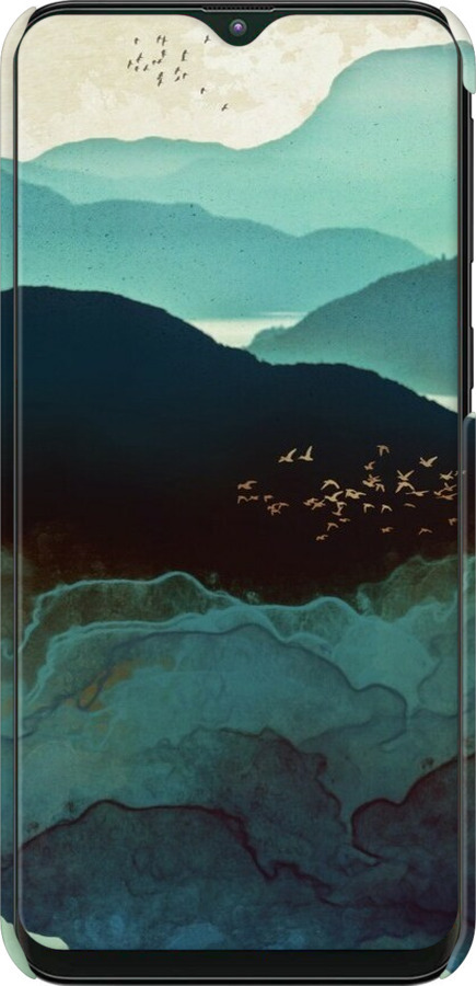 3D пластиковый матовый чехол С изображением гор Индиго для Samsung Galaxy M10 - 6484m-1661 изображение 