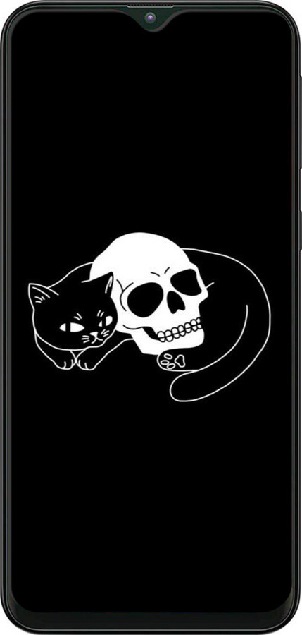 2D пластиковый чехол С изображением кота и черепа для Samsung Galaxy M10 - 6491t-1661 изображение 
