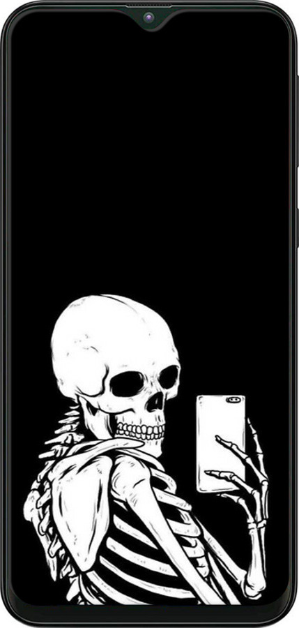 2D пластиковий чехол Скелет робить Selfie для Samsung Galaxy M10 - 6535t-1661 изображение 