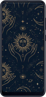 TPU чехол Celestial Harmony: Sun & Moon Gold Mystic Pattern для Samsung Galaxy A11 A115F - 6778b-2012 изображение 