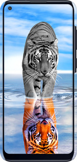3D пластиковый матовый чехол Тигр для Samsung Galaxy M11 M115F - 6016m-1905 изображение 