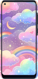 3D пластиковий матовий чехол Хмари та веселка для Samsung Galaxy M11 M115F - 6312m-1905 изображение 