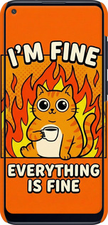 3D пластиковий матовий чехол Funny Cat для Samsung Galaxy A11 A115F - 6786m-2012 изображение 