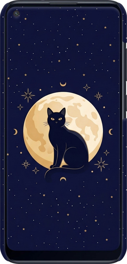 3D пластиковий матовий чехол Cute Cat Celestial/Witchy для Samsung Galaxy A11 A115F - 6787m-2012 изображение 