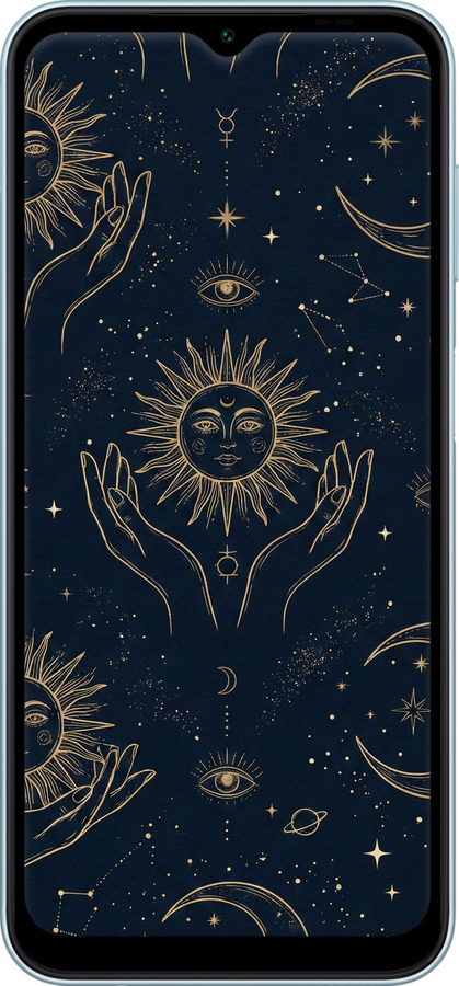 TPU чехол Celestial Harmony: Sun & Moon Gold Mystic Pattern для Samsung Galaxy M14 M146B - 6778b-3038 изображение 