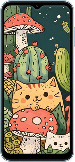 Силіконовий чехол Коти гриби для Samsung Galaxy M14 M146B - 6321u-3038 изображение 