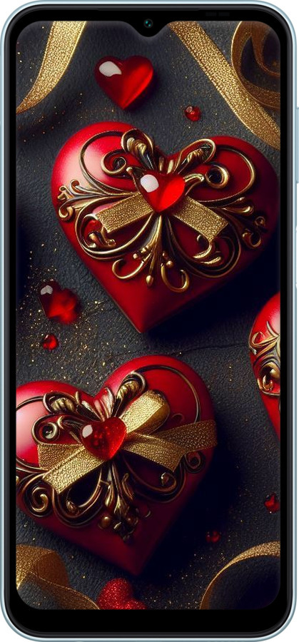 Силіконовий чехол Сердечки v4 для Samsung Galaxy M14 M146B - 5834u-3038 изображение 