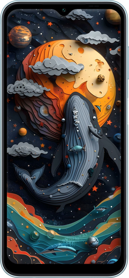 Силиконовый чехол Кит в космосе для Samsung Galaxy M14 M146B - 6328u-3038 изображение 
