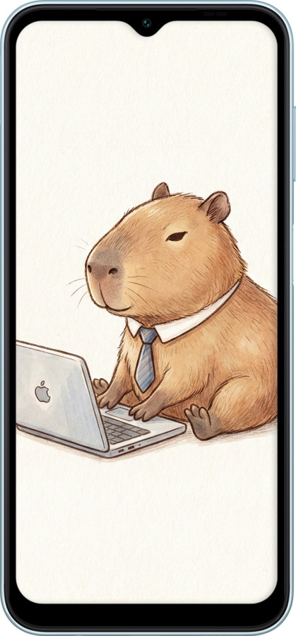 Силіконовий чехол Funny Capybara CEO Working для Samsung Galaxy M14 M146B - 6777u-3038 изображение 