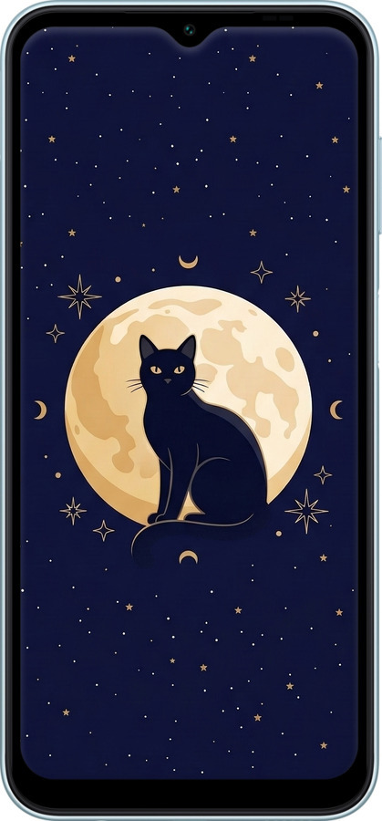 Силиконовый чехол Cute Cat Celestial/Witchy для Samsung Galaxy M14 M146B - 6787u-3038 изображение 