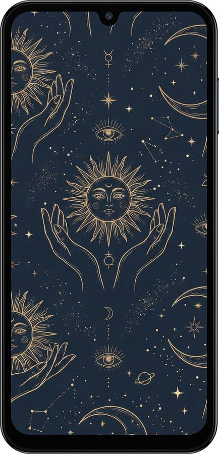 TPU чехол Celestial Harmony: Sun & Moon Gold Mystic Pattern для Samsung Galaxy M15 - 6778b-3684 изображение 
