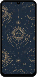 Силиконовый чехол Celestial Harmony: Sun & Moon Gold Mystic Pattern для Samsung Galaxy M15 - 6778u-3684 изображение 