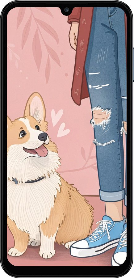 Силиконовый чехол Корги 3 для Samsung Galaxy F15 - 6707u-3756 изображение 