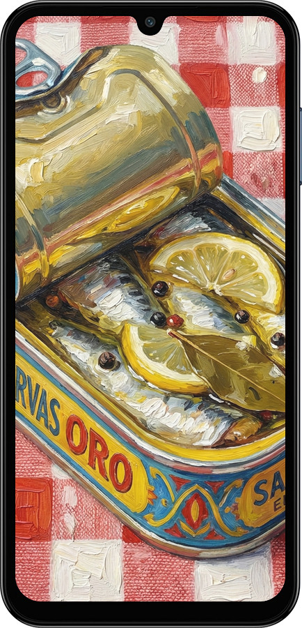 Силиконовый чехол Vintage Sardine Tin Phone для Samsung Galaxy M15 - 6772u-3684 изображение 