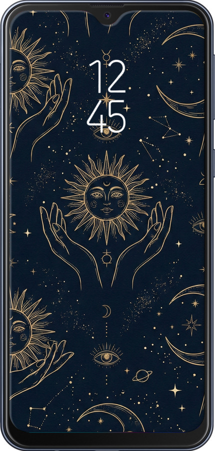 TPU чехол Celestial Harmony: Sun & Moon Gold Mystic Pattern для Samsung Galaxy M20 - 6778b-1660 изображение 