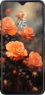 3D пластиковый матовый чехол Оранжевые розы для Samsung Galaxy M20 - 5944m-1660 изображение 