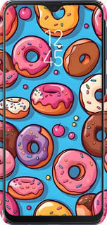 3D пластиковый матовый чехол Пончики для Samsung Galaxy M20 - 6318m-1660 изображение 