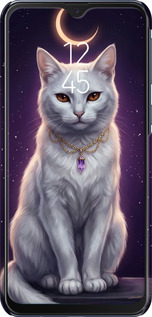 3D пластиковий матовий чехол Mystic White Cat Gothic Dark Purple Gold для Samsung Galaxy M20 - 6805m-1660 изображение 
