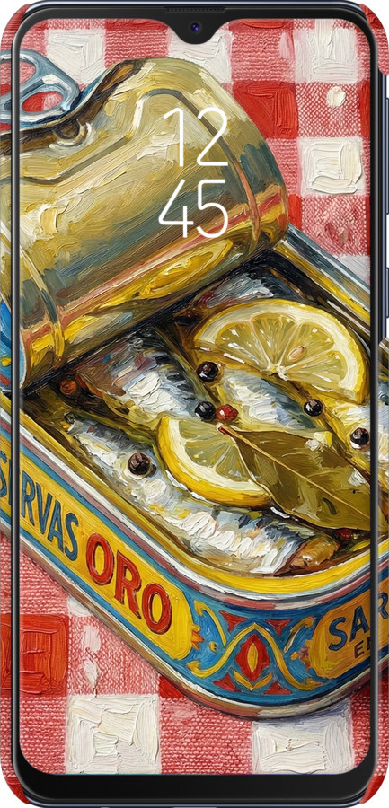 3D пластиковый матовый чехол Vintage Sardine Tin Phone для Samsung Galaxy M20 - 6772m-1660 изображение 