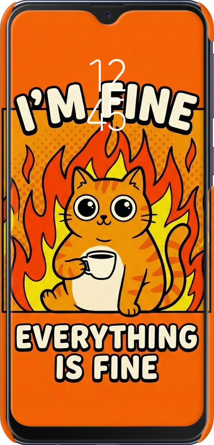 3D пластиковый матовый чехол Funny Cat для Samsung Galaxy M20 - 6786m-1660 изображение 