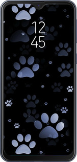 2D пластиковий чехол З синіми відбитками лап для Samsung Galaxy M20 - 6441t-1660 изображение 