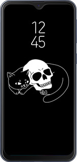 2D пластиковий чехол Із зображенням кота та черепа для Samsung Galaxy M20 - 6491t-1660 изображение 