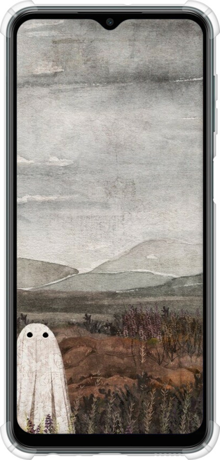 Силикон с усиленными углами чехол Одинокий призрак на фоне гор для Samsung Galaxy M23 M236B - 6486sp-2632 изображение 