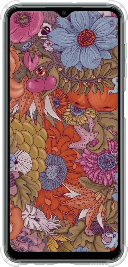 Силіконовий протиударний с посиленими кутами чехол Абстрактні  квіти для Samsung Galaxy M13 M135 - 6526sp-2765 изображение 