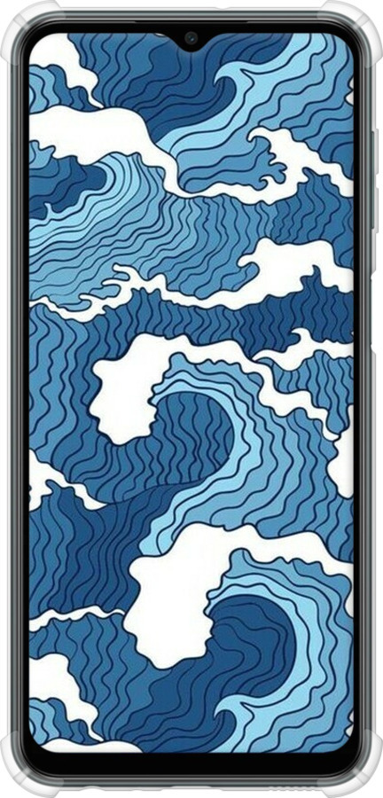 Силикон с усиленными углами чехол Абстрактный рисунок морских волн для Samsung Galaxy M13 M135 - 6538sp-2765 изображение 