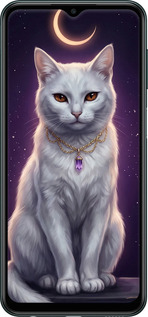 Силіконовий чехол Mystic White Cat Gothic Dark Purple Gold для Samsung Galaxy M13 M135 - 6805u-2765 изображение 