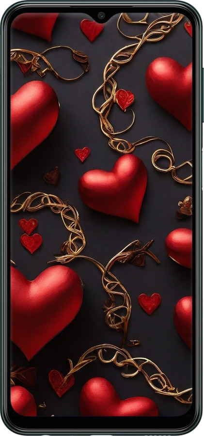 Силіконовий чехол Сердечки для Samsung Galaxy M13 M135 - 5831u-2765 изображение 