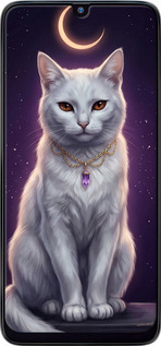 2D пластиковый чехол Mystic White Cat Gothic Dark Purple Gold для Samsung Galaxy A40s A3050 - 6805t-2058 изображение 