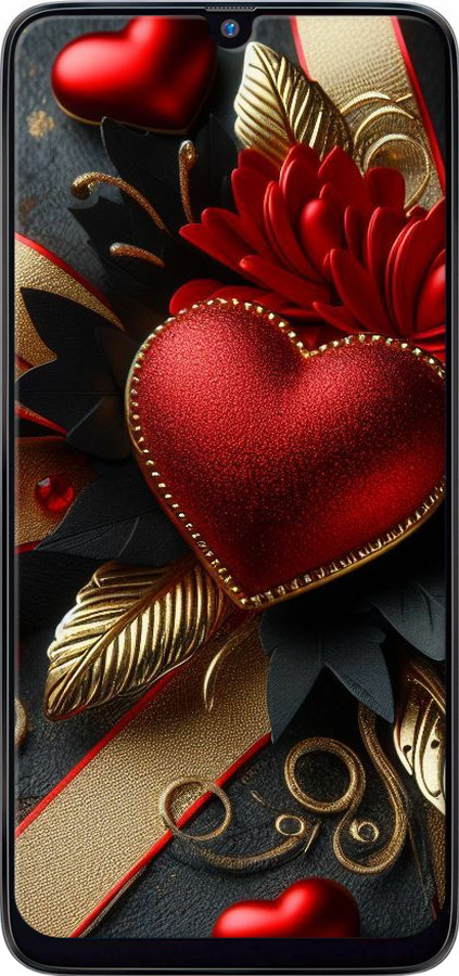 Силиконовый чехол Сердечки v2 для Samsung Galaxy A40s A3050 - 5832u-2058 изображение 