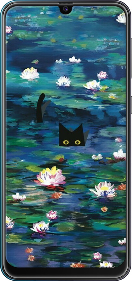 TPU чехол із зображенням водяних лілій та кішок для Samsung Galaxy M21 M215F - 6257b-2016 изображение 
