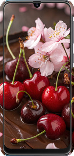 3D пластиковый матовый чехол Вишня в шоколаде для Samsung Galaxy M30s 2019 - 6698m-1774 изображение 
