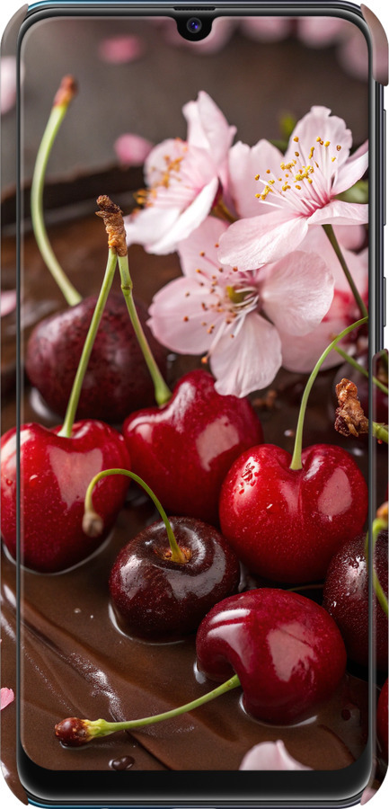 3D пластиковый матовый чехол Вишня в шоколаде для Samsung Galaxy M30s 2019 - 6698m-1774 изображение 